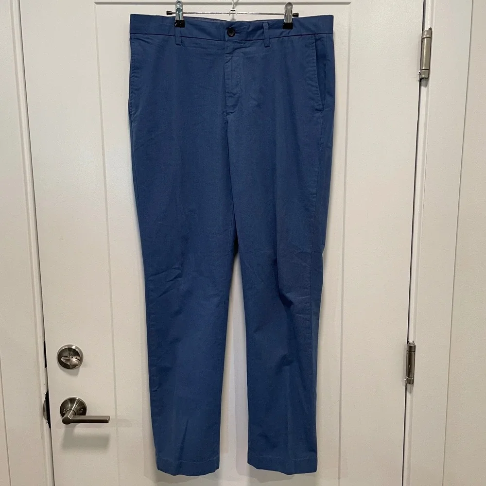 Banana Republic Aiden Fit Chinos Mens 34x32 Blue Slim Cotton Pants 100% Cotton